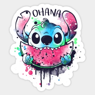 Ohana watercolormelon Sticker